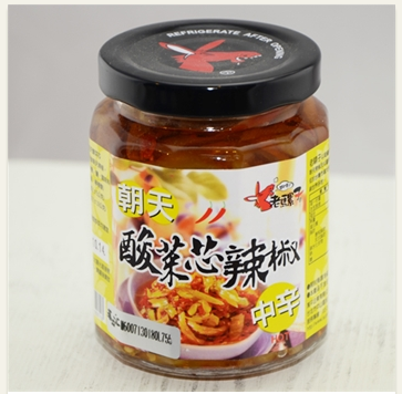 茗品匯進(jìn)口商品超市產(chǎn)品-臺灣老騾子酸菜心辣椒