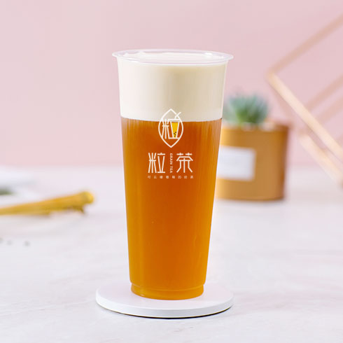 粒茶奶茶飲品-普洱奶蓋